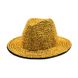 Шляпа Федора унисекс Crystal с камнями и устойчивыми полями желтая, В наличии, Желтый, One Size