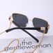Солнцезащитные очки c цепочкой Beauty черные с золотом, Черный, One Size