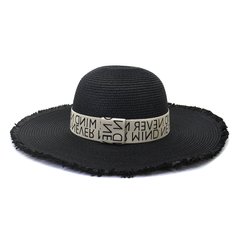 Шляпа женская летняя с широкими полями 11см Never Mind черная фото