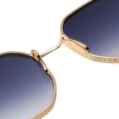Сонцезахисні окуляри восьмигранні чорний градієнт коричневий із золотом фото