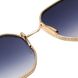 Сонцезахисні окуляри восьмигранні чорний градієнт коричневий із золотом, Чорний, One Size