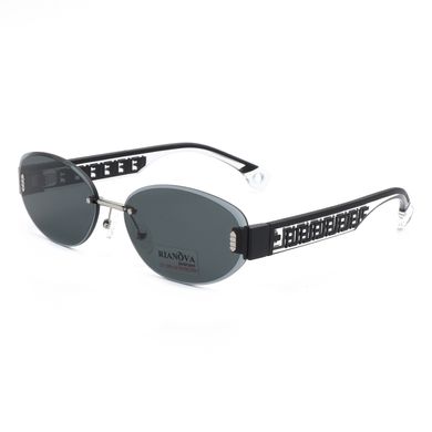 Сонцезахисні окуляри округлі без оправи Vintage чорні фото