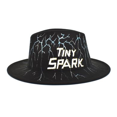 Шляпа Федора унисекс Graffiti Tiny Spark с устойчивыми полями черная фото
