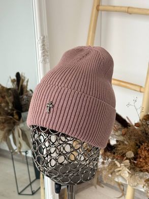 Шапка унісекс Chrome Hearts Ribbed тонка демісезон з відворотом пильна троянда фото