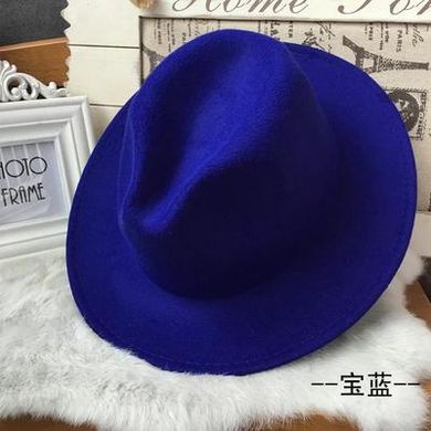 Шляпа унисекс Федора с устойчивыми полями синяя (электрик) фото