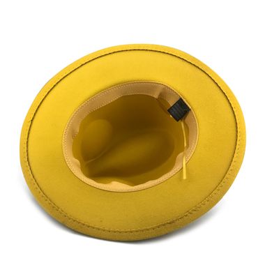 Капелюх унісекс Федора зі стійкими полями жовтий фото