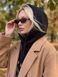 Жіночий капор Sheepskin з екохутра та коміром чорний, Чорний, One Size