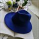 Шляпа унисекс Федора с устойчивыми полями синяя (электрик)