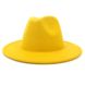Шляпа унисекс Федора с устойчивыми полями желтая