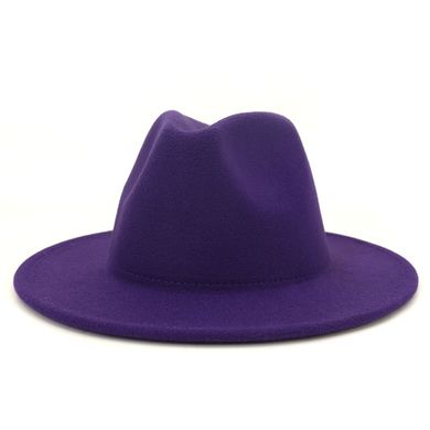Шляпа унисекс Федора с устойчивыми полями фиолетовая фото