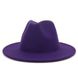 Шляпа унисекс Федора с устойчивыми полями фиолетовая