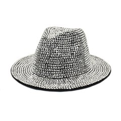 Шляпа Федора унисекс Crystal с камнями и устойчивыми полями серая фото