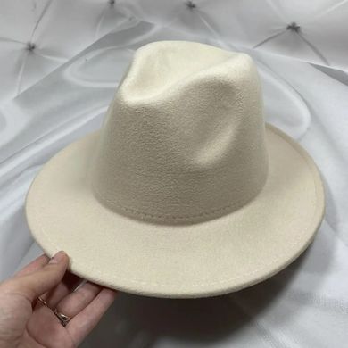 Шляпа унисекс Федора с устойчивыми полями молочная фото
