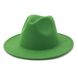 Шляпа унисекс Федора с устойчивыми полями салатовая фото