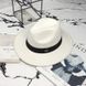 Шляпа унисекс Федора с устойчивыми полями и лентой белая, В наличии, Белый, One Size