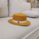 Шляпа унисекс Канотье с устойчивыми полями и лентой желтая