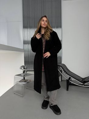 Жіноче пальто Topcoat кашемірове на підкладці прямого крою з поясом чорне 42-46 фото