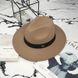 Шляпа унисекс Федора с устойчивыми полями и лентой бежевая, В наличии, Бежевый, One Size