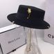 Шляпа женская фетровая Канотье с декором и цепочкой черная, В наличии, Черный, One Size