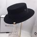 Шляпа женская фетровая Канотье с декором и цепочкой черная, В наличии, Черный, One Size