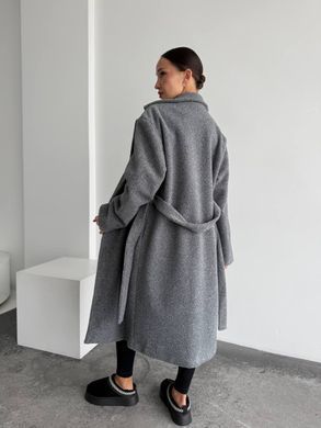 Жіноче пальто Topcoat кашемірове на підкладці прямого крою з поясом сіре 42-46 фото