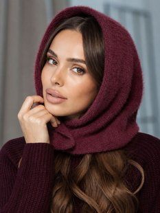 Женский капор Celina из экомеха бордовый (бургунди) фото