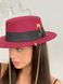 Шляпа женская Канотье Calabria с металлическим декором и цепочкой бордовая (марсала), Нет в наличии, Бордовый, One Size