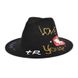 Шляпа Федора унисекс Graffiti Love с устойчивыми полями черная, Нет в наличии, Черный, One Size