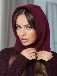 Женский капор Celina из экомеха бордовый (марсала) фото