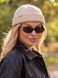 Женская кепка докер Docker Cashmere из кашемира с пирсингом бежевая, One Size
