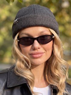 Женская кепка докер Docker Cashmere из кашемира с пирсингом серая фото
