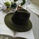 Шляпа унисекс Федора с устойчивыми полями зеленая (хаки)