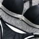 Купальник роздільний з сріблястими вставками чорний