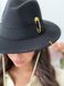 Шляпа женская Федора Calabria с металлическим декором и цепочкой черная, Нет в наличии, Черный, One Size