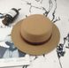 Шляпа унисекс Канотье с устойчивыми полями и лентой синяя (электрик) фото