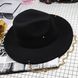 Шляпа женская Федора Calabria с металлическим декором и цепочкой черная, Нет в наличии, Черный, One Size