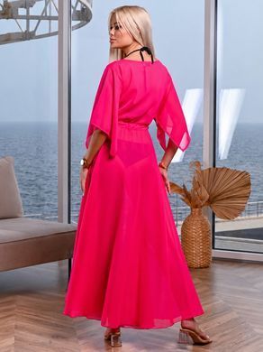 Женская длинная пляжная туника Long из шифона малиновая (фуксия) 42-50 (S-XXL) фото