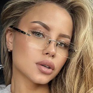 Солнцезащитные очки унисекс без оправы Trend имиджевые прозрачные фото