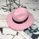 Шляпа унисекс Федора с устойчивыми полями и лентой розовая (пудра) фото