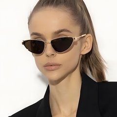 Солнцезащитные очки ободковые Cat Eye GG черные с золотом фото