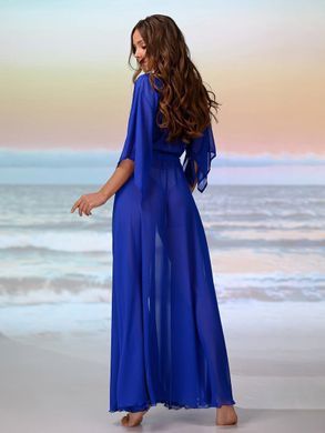 Женская длинная пляжная туника Long из шифона синяя (электрик) 42-50 (S-XXL) фото