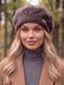Жіночий берет Alpaca з екохутра кава з молоком (мокко), One Size