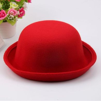 Шляпа Котелок красная фото