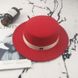 Шляпа унисекс Канотье с устойчивыми полями и лентой бордовая (марсала) фото