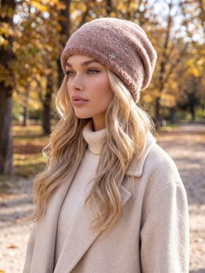 Шапка тепла Nicole з екохутра кава з молоком (мокко) фото