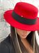 Шляпа женская Канотье Calabria с металлическим декором и цепочкой красная, Нет в наличии, Красный, One Size