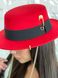 Шляпа женская Канотье Calabria с металлическим декором и цепочкой красная, Нет в наличии, Красный, One Size