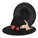 Шляпа Федора унисекс Graffiti Heart с устойчивыми полями черная, Нет в наличии, Черный, One Size