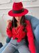 Шляпа женская Федора Calabria с металлическим декором и цепочкой красная, Нет в наличии, Красный, One Size