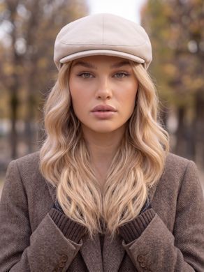 Жіночий кепі, кепка хуліганка Hector Cashmere кашемірова бежева фото